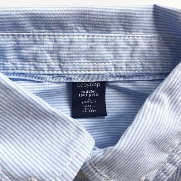 BABygap stripe button down dress shirt EUC 3T - Picture 3 of 4